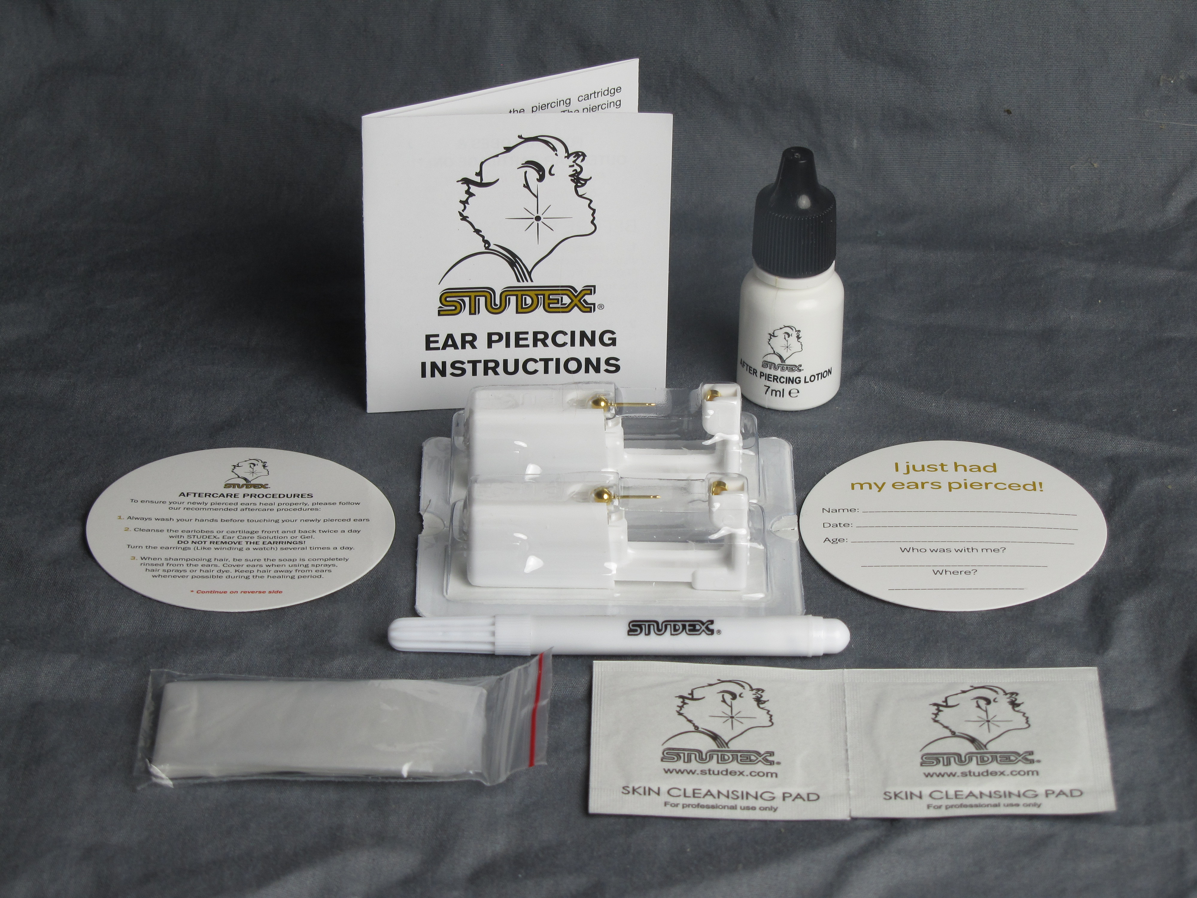 Studex Personal Ear Piercing Kit Contents